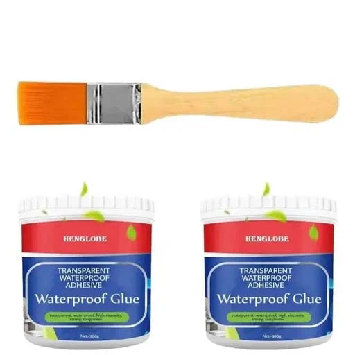 (PACK OF 2) Crack Seal Glue 300gm with Brush Transparent Waterproof Glue for Roo