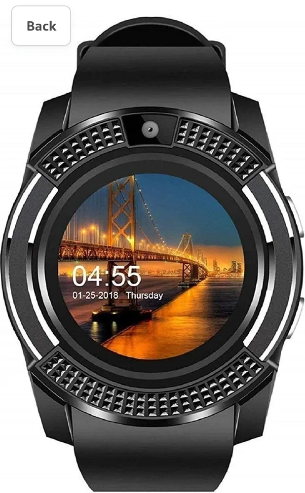 Black V8 Smartwatch, 200 G
