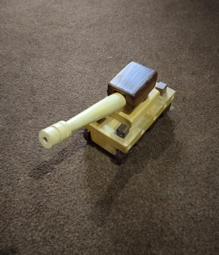 Yellow shakir rabbani wood handicraft Wooden Tank kids toys, Child Age Group: 4-