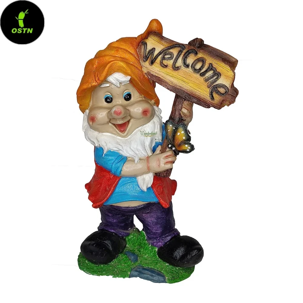 Multicolor Ostnkart Attractive Welcome gnome Statue for Home & Garden Decor, Siz