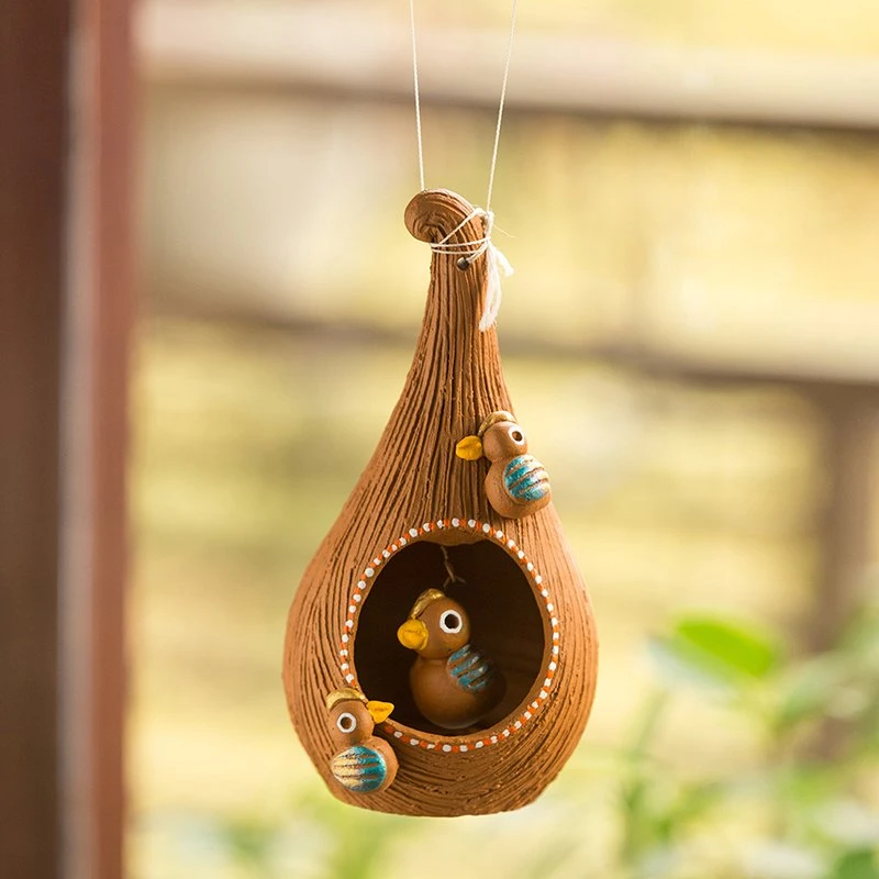 ExclusiveLane ''Cuckoo in a Nest'' Handmade Garden Decorative Bird House In Terr