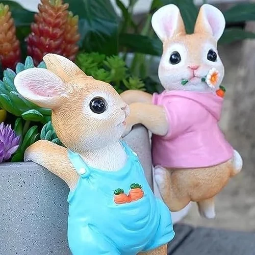 The Decorshed Bunny Decor - Rabbit Planter Hugger Pack of 2 Indoor Plants
