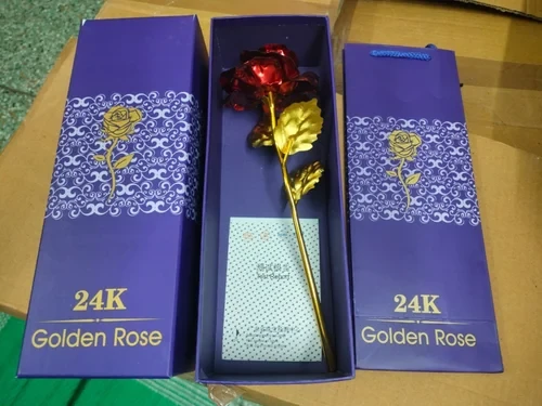 24k Gold Plated Rose Valentine Gift Pack of 2