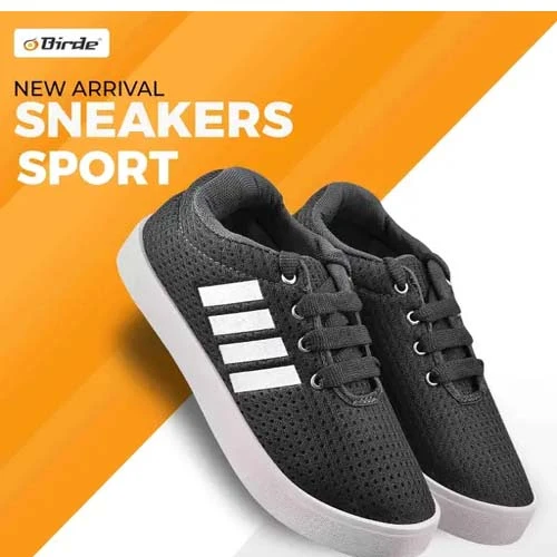 Birde BRD-1707 Grey Mesh Sports Shoes For Boys Combo Pack of 2