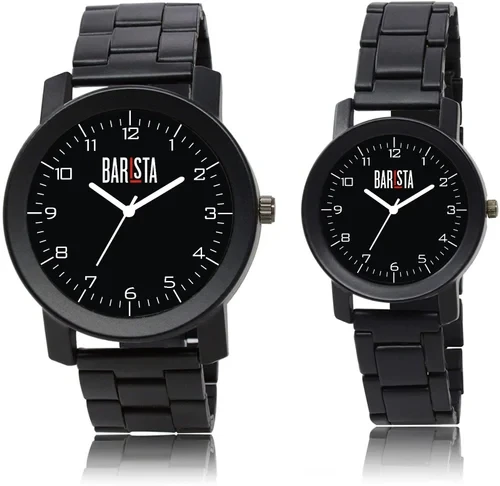 Black Analog Wrist Watch Combo