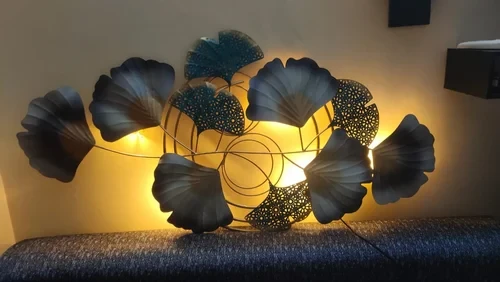 Light Leaf Metal Backlit Wall Art