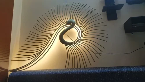Peacock Design Metal Backlit Wall Art