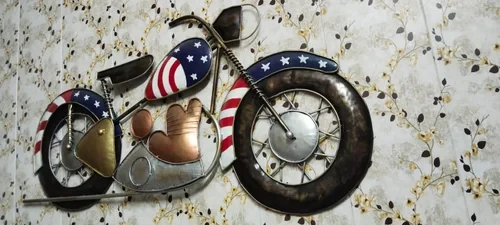 Bullet bike metal wall art