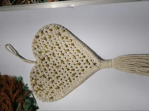 White Heart Shape Macrame Wall Hanging